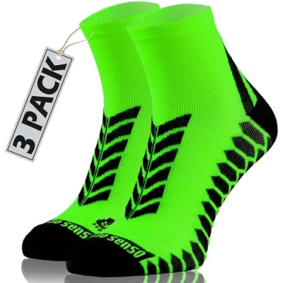 Image of Sesto Senso Colourful Sports Socks Women Men Sneaker Cotton Running 3 Pairs 43 47 Green