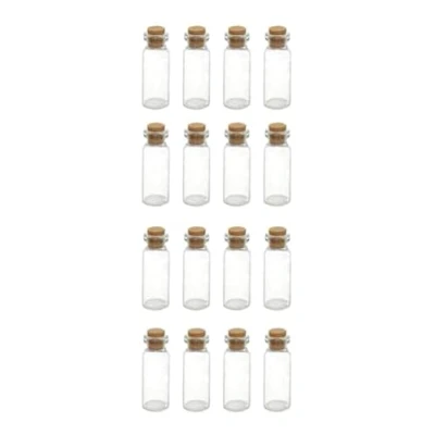 Image of WYAN 16Pcs 10ML mini glass bottle,mini bottles with cork,shot wedding favours,for DIY Arts Crafts Decoration