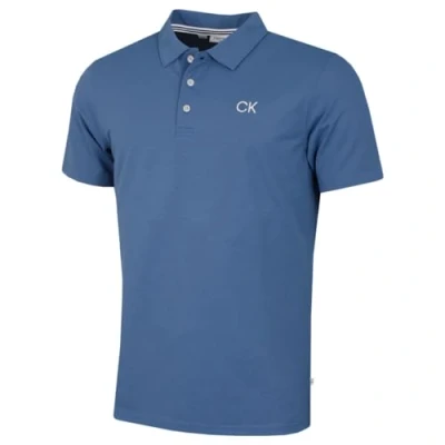 Image of Calvin Klein Mens Central Eco Polo Shirt Denim Blue XXXXXL