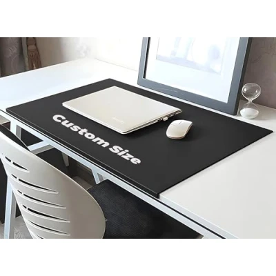Image of Mouse Pad Desk Mat with Edge Protector, PU Leather Office Home Fixation Lip, Smooth Gaming Non Slip Writing