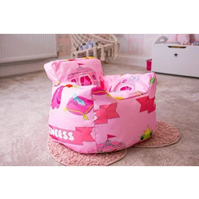 Image of HomeZone Kid&#039;s Bean Bag Seat COVER Princess Theme Character Bedroom Play Children&#039;s Chair Furniture Nursery ONLY