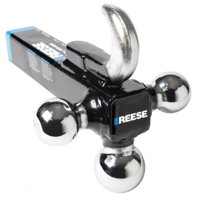 Image of Reese 7031400 Tri Ball Mount with Hook, Black