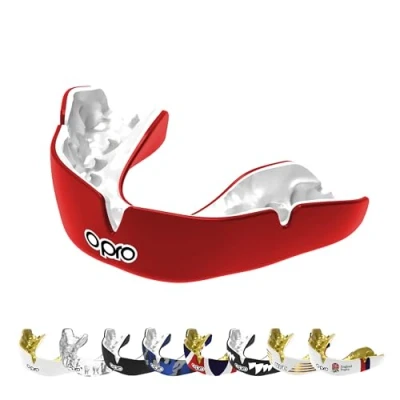 Image of OPRO Instant Custom Fit Mouth Guard, Dentist Mouthguard, Revolutionary Fitting Technology for Ultimate Comfort, Protection &amp; Fit, Gum Shield Rugby, Boxing, Hockey, MMA (Red, Adult)