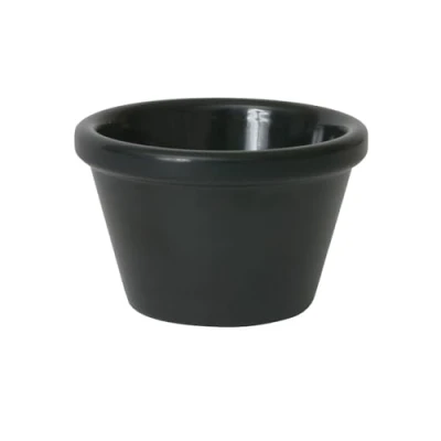 Image of Genware Melamine Ramekins 2oz Black Set of 48 7cm for Sauces