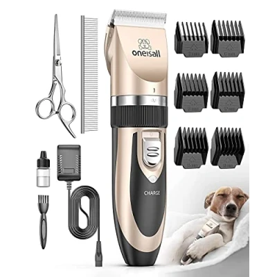 Image of oneisall Dog Clippers Low Noise,Dog Grooming Kit, Cordless Pet Shaver Trimmer for Dogs