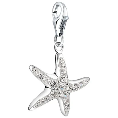 Image of Nenalina 716062 019 Starfish Charm Pendant in 925 Sterling Silver, Fits All Common Jewellery