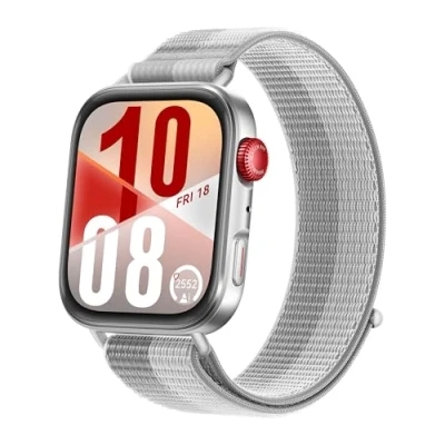 Image of HUAWEI Watch Fit 4 Aluminium Alloy, Grey Fluoroelastomer Strap, Silver/Grey