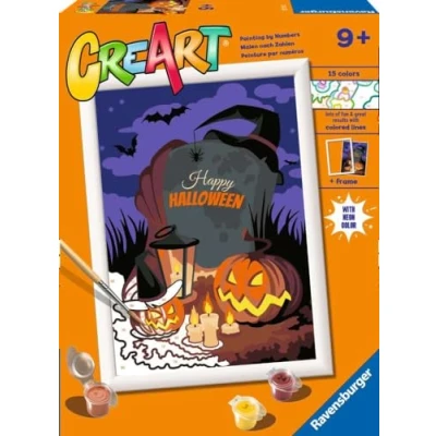 Image of Ravensburger CreArt Series D: Halloween Mood, Paint by Number Kit, Contains a Pre Printed Board, Brush, Colors and Accessories, Creative Set for Boys Girls 7+ Years