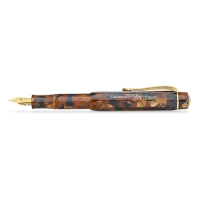 Image of Kaweco ART SPORT Fountain Pen Hickory Brown I Exclusive Acrylic for Ink Cartridges With Steel Nib Including Metal Box 12.5 cm Nib: M (Medium)