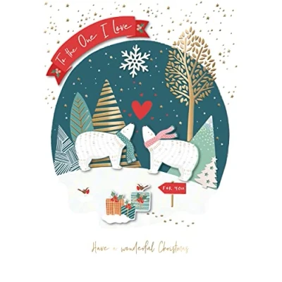 Image of For You The One I Love Embellished Christmas Greeting Card Special Xmas Cards EGXP0015/53