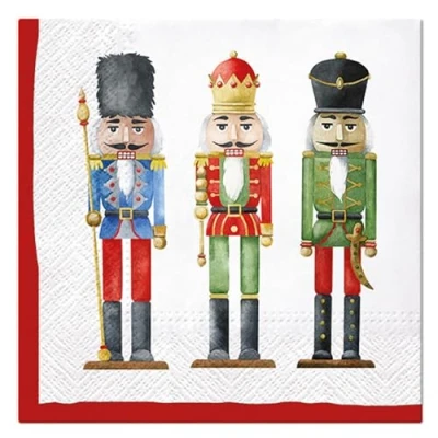 Image of Homéa, Set of 20 Paper Napkins 3 Ply 33 x cm Nutcracker