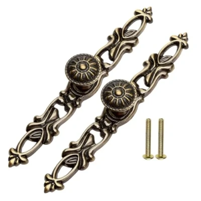 Image of 2PCS Retro Door Handle Metal Knob Cabinet Brass Bronze Drawer Wardrobe Cupboard Pull 152mm,Antique