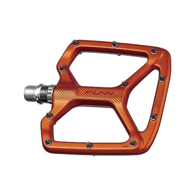 Image of Funn Python Flat Bike Pedals Wide Platform Bicycle for BMX/MTB Mountain Bike, 9/16 inch CrMo Axle (Orange)