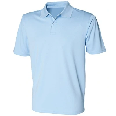 Image of Henbury Coolplus® Polo Shirt Colour:Light Blue Size:XL