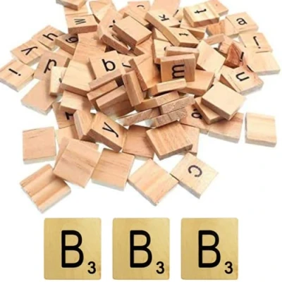 Image of Glamified Pack of 10 B SCRABBLE TILES Same LETTERS Bags WOODEN BLACK NUMBERS FOR CRAFTS WOOD ALPHABETS (Letter B, Tiles)
