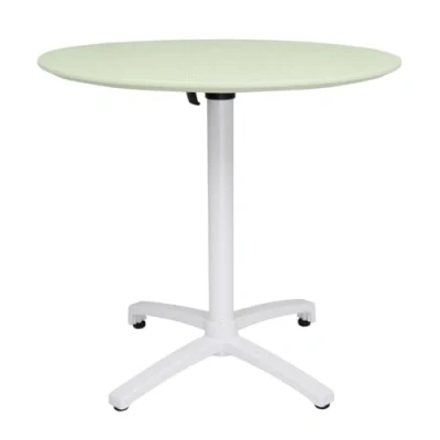 Image of Bolero Round Polypropylene Folding Table 800 mm, Mint Green, Size: 740(H) x 800(W) 800(D) Lightweight 12.66 kg, Includes Foot Stoppers, Transportable Table, FT623
