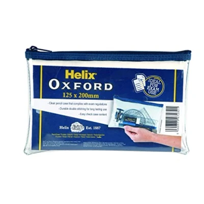 Image of Helix Oxford 8 inch Clear Pencil Case
