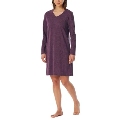 Image of Uncover by Schiesser Women&#039;s Damen Nachthemd Sleepshirt V Ausschnitt Langarm, 95cm Nachtwäsche Night Shirt, Plum_182851, 14