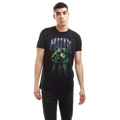 Image of Marvel Men&#039;s Hulk Fist T Shirt, Black, S UK