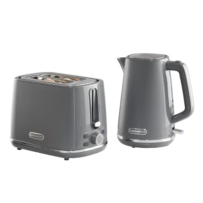 Image of Daewoo Stirling, Jug Kettle &amp; Toaster Set, Grey