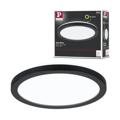 Image of Paulmann 71011 LED Panel Atria Shine 190mm Round incl. 1x11,2 W White Daylight Black Plastic Light Ceiling 4000 K