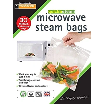 Image of quickasteam microwave cooking bags MEDIUM size 30 pack