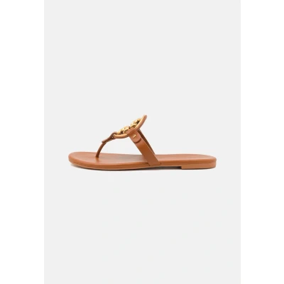 Image of Tory Burch Metal Miller SOFT Tbar sandals, Women&#039;s, Size: 3.5, Bourbon miele/gold Leather