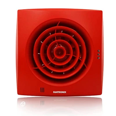 Image of 100mm Environment friendly Red Quiet Powerful Bathroom Kitchen Extractor Fan 4 inch Shower Wall or Ceiling Mounted Ventilation Mould Control for 100 mm Ducting Simple Silent Toilet Exhaust