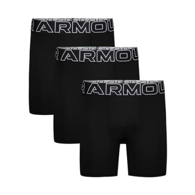 Image of Under Armour Boys&#039; Performance Boxer Briefs, Lightweight &amp; Smooth Stretch Fit, Solid Black Three Pack, S