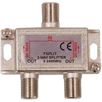 Image of Ex Pro® 2 Way F Type Cable Splitter for Virgin Dbox Sky etc.