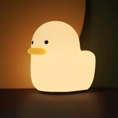 Image of LED Duck Night Light Kids, Cute Lamp Baby Silicone USB Rechargeable Kid&#039;s Portable Touch Table for Room Decor, Bedroom, Camping, Gift Kids