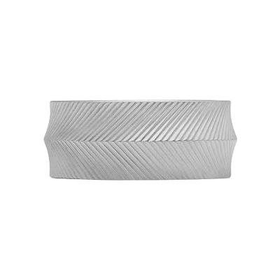 Image of Fossil Men&#039;s Ring, Harlow Linear Texture Stainless Steel Band Ring