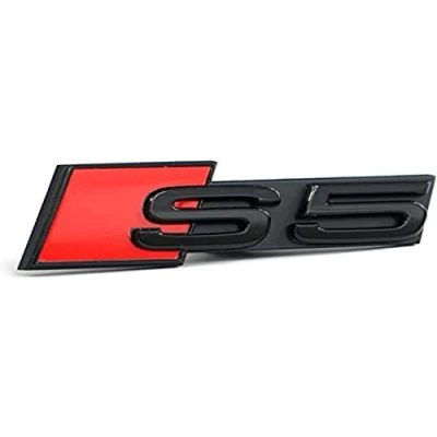 Image of Audi 8W6071805 Clip S5 Lettering Tuning Radiator Grille Black Edition Emblem Black/Red