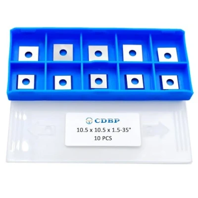 Image of CDBP 10.5mm Square Carbide Inserts Cutters Knives with 4 Cutting Edge 10.5x10.5x1.5mm 35 for Replacement Woodworking Fits Spiral Helical Planer Cutter Head, 10pcs