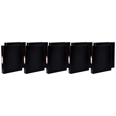 Image of 5 Star Office Ring Binder 2 O Size 25mm Polypropylene A4 Black [Pack 10]