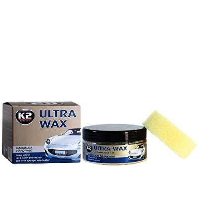 Image of K2 Ultra CAR WAX Carnauba Polish UV Protection Deep Shine GREAT WATER BEADING 250g + Free Applicator