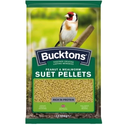Image of Bucktons Peanut &amp; Mealworm Suet Pellets 12.55KG