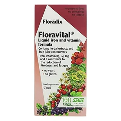 Image of FLORADIX Floravital Iron + Herbs Liquid Formula, 500 ml