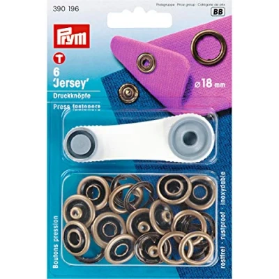 Image of Prym Jersey Antique Brass (18mm) Non Sew Press Fasteners 1 Unit