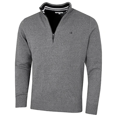 Image of Calvin Klein Golf Mens Cotton Sweater Grey Marl Sport S