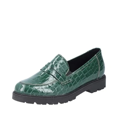 Image of Rieker Women&#039;s 45560 Loafer, Green, 7.5 UK