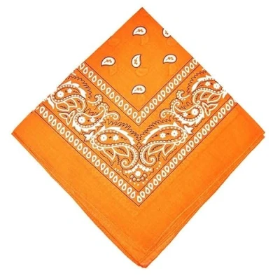 Image of Paisley Print Men&#039;s Cotton Funky Headband Scarf Headwear Bandana UK Orange