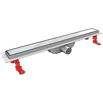 Image of Tycner Alfa Linear Shower Channel Stainless Steel Can Be Tiled Double Sided 70 cm Length Drain
