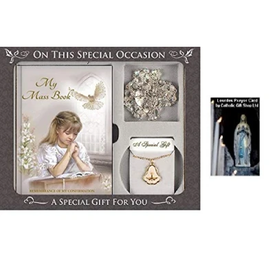 Image of Confirmation Gift Set Girls Souvenir with Lourdes Prayer Card