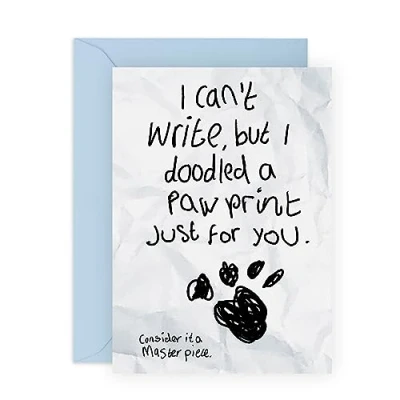 Image of Central 23 Greeting Cards From Dog Sweet Birthday Card For Fur Mum Dad Pet Owner Doodled A Paw Print Just You Funny Gifts Baby Comes With Stickers