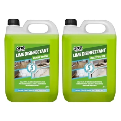 Image of One Chem Lime Disinfectant and Cleaner, 2 x 5 Litres, Kills 99.9% of germs, Fresh Fragrance