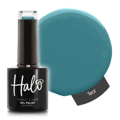 Image of Halo Gel Polish 8ml Teal. UV/LED Nail Polish, Long Lasting &amp; Easy To Apply. Soak Off Art Colours For Manicure Pedicure. Professional Home Use.