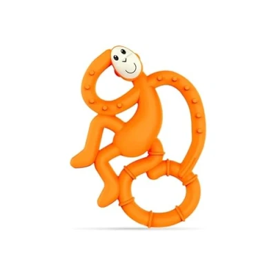 Image of Matchstick Monkey, Antimicrobial Silicone Teether, Easy To Grip, BPA Free, 3 Months Old+, 10 cm, Orange Mini Monkey