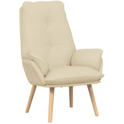 Image of Relaxing Chair Cream Fabric vidaXL