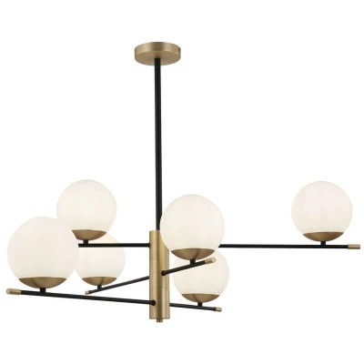 Image of Nostalgia Globe Ceiling Pendant Lamp Matt Gold , 6 Light, E14